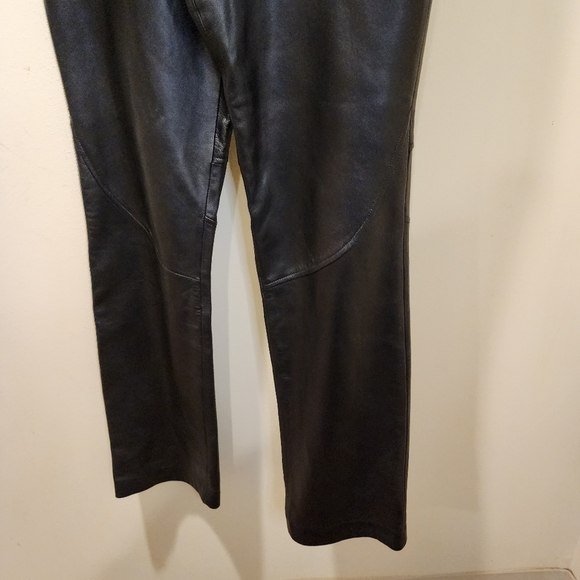 The Limited Women's black 100% leather Straight legs pants size 2 - Picture 5 of 14